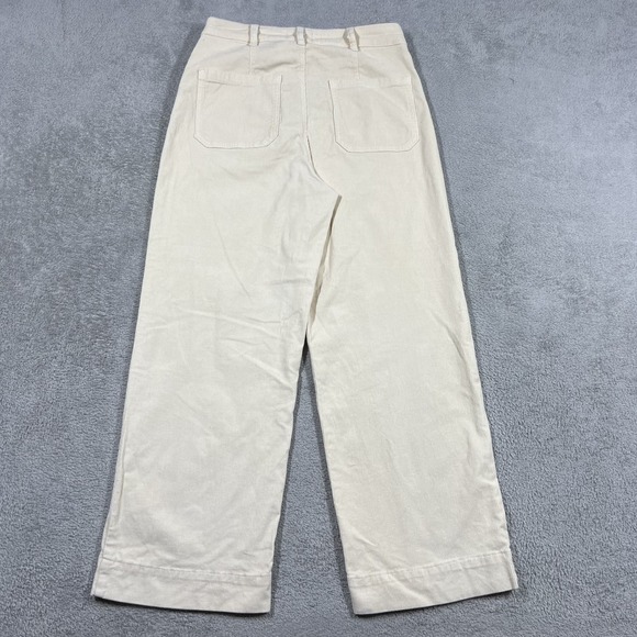 Marine Layer Corduroy Pants Womens 8 Wide Leg Cream Button Fly High Rise - Picture 10 of 14